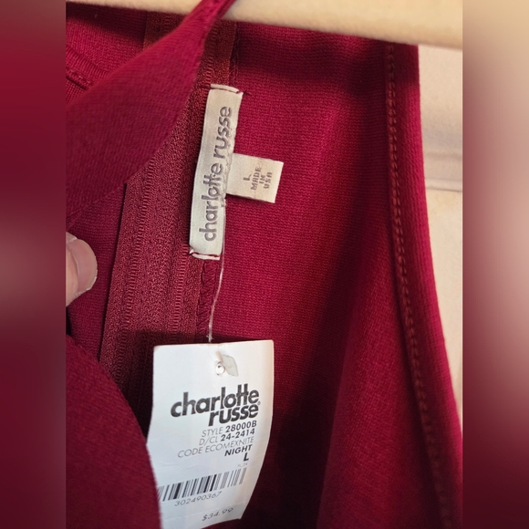 Charlotte Russe Maroon Fit & Flare Dress - Picture 2 of 2
